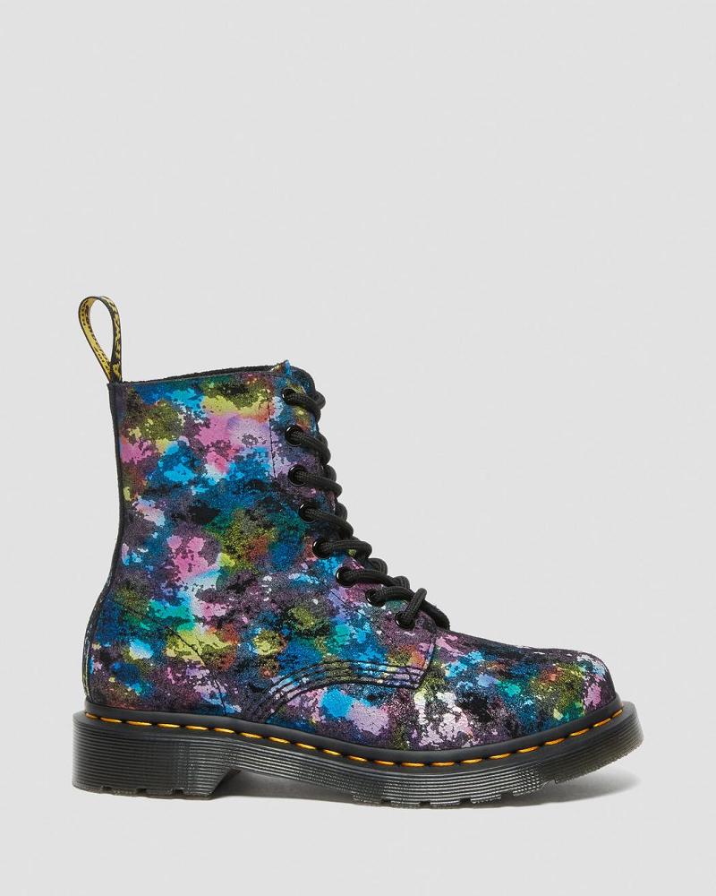 Dr Martens 1460 Pascal Confetti Suede Veterlaarzen Dames Zwart | NL 593KOR